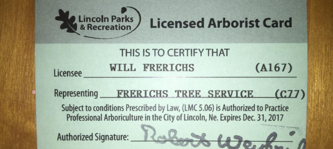 City of Lincoln Arborist License